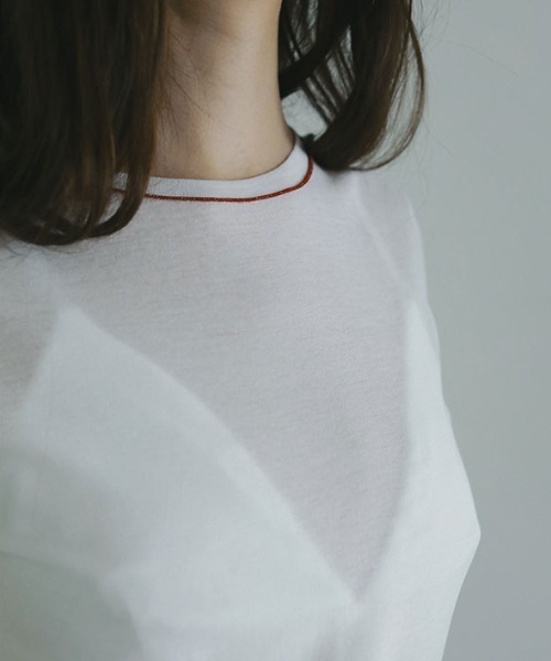 ETRE TOKYO（エトレトウキョウ）の「カラーメローシアーTee（Tシャツ/カットソー・レディース・ブラウン/ホワイト/ベージュ・FREE）」の11枚目の写真