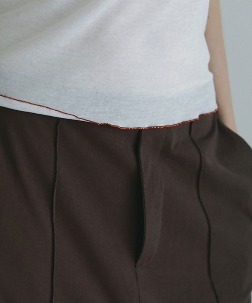 ETRE TOKYO（エトレトウキョウ）の「カラーメローシアーTee（Tシャツ/カットソー・レディース・ブラウン/ホワイト/ベージュ・FREE）」の13枚目の写真