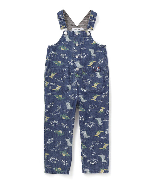 SLAP SLIP（スラップスリップ）の「【お揃い】デニムツイル恐竜ロケット総柄サロペット(80~120cm)（サロペット/オーバーオール・キッズ・ブルー系その他2/ベージュ系その他・80ｃｍ/110cm/120cm/100cm/90cm）」の5枚目の写真