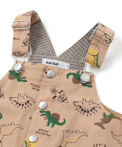 SLAP SLIP（スラップスリップ）の「【お揃い】デニムツイル恐竜ロケット総柄サロペット(80~120cm)（サロペット/オーバーオール・キッズ・ブルー系その他2/ベージュ系その他・80ｃｍ/110cm/120cm/100cm/90cm）」の11枚目の写真