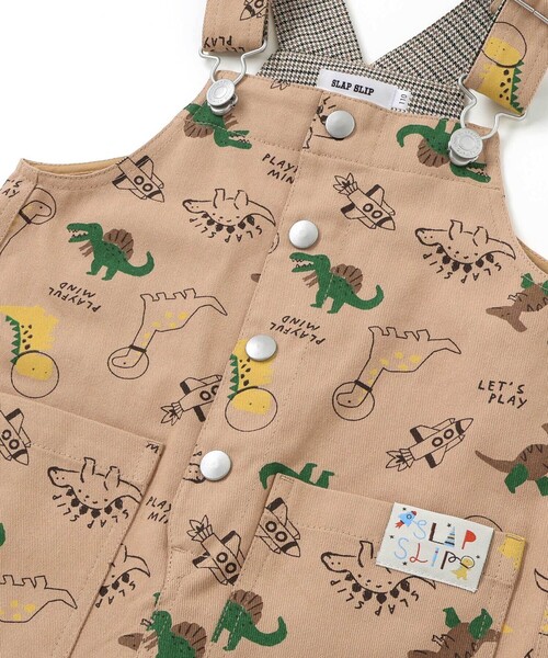 SLAP SLIP（スラップスリップ）の「【お揃い】デニムツイル恐竜ロケット総柄サロペット(80~120cm)（サロペット/オーバーオール・キッズ・ブルー系その他2/ベージュ系その他・80ｃｍ/110cm/120cm/100cm/90cm）」の12枚目の写真