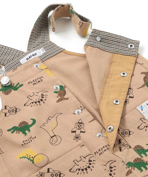 SLAP SLIP（スラップスリップ）の「【お揃い】デニムツイル恐竜ロケット総柄サロペット(80~120cm)（サロペット/オーバーオール・キッズ・ブルー系その他2/ベージュ系その他・80ｃｍ/110cm/120cm/100cm/90cm）」の13枚目の写真