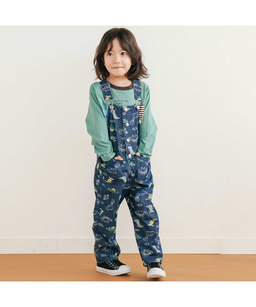 SLAP SLIP（スラップスリップ）の「【お揃い】デニムツイル恐竜ロケット総柄サロペット(80~120cm)（サロペット/オーバーオール・キッズ・ブルー系その他2/ベージュ系その他・80ｃｍ/110cm/120cm/100cm/90cm）」の18枚目の写真