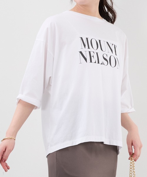MICA&DEAL（マイカ＆ディール）の「"MOUNT NELSON"ロゴ5分袖Tシャツ（Tシャツ/カットソー・レディース・ライトベージュ/グレー/ホワイト・FREE）」の13枚目の写真