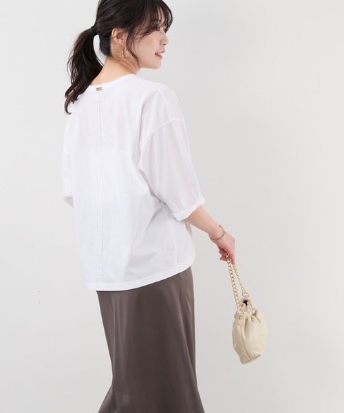 MICA&DEAL（マイカ＆ディール）の「"MOUNT NELSON"ロゴ5分袖Tシャツ（Tシャツ/カットソー・レディース・ライトベージュ/グレー/ホワイト・FREE）」の14枚目の写真