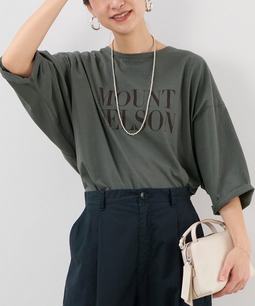 MICA&DEAL（マイカ＆ディール）の「"MOUNT NELSON"ロゴ5分袖Tシャツ（Tシャツ/カットソー・レディース・ライトベージュ/グレー/ホワイト・FREE）」の20枚目の写真