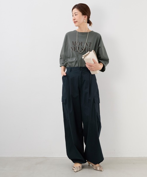 MICA&DEAL（マイカ＆ディール）の「"MOUNT NELSON"ロゴ5分袖Tシャツ（Tシャツ/カットソー・レディース・ライトベージュ/グレー/ホワイト・FREE）」の22枚目の写真