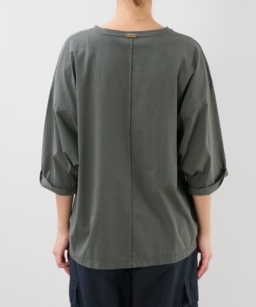 MICA&DEAL（マイカ＆ディール）の「"MOUNT NELSON"ロゴ5分袖Tシャツ（Tシャツ/カットソー・レディース・ライトベージュ/グレー/ホワイト・FREE）」の4枚目の写真