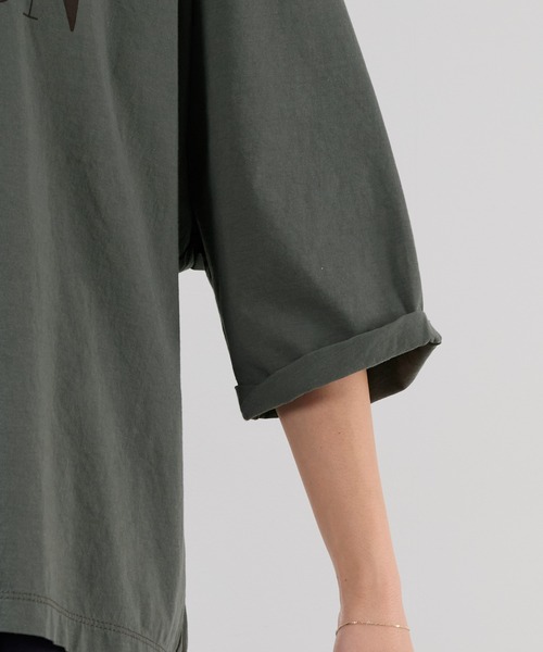 MICA&DEAL（マイカ＆ディール）の「"MOUNT NELSON"ロゴ5分袖Tシャツ（Tシャツ/カットソー・レディース・ライトベージュ/グレー/ホワイト・FREE）」の7枚目の写真