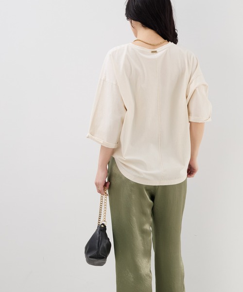 MICA&DEAL（マイカ＆ディール）の「"MOUNT NELSON"ロゴ5分袖Tシャツ（Tシャツ/カットソー・レディース・ライトベージュ/グレー/ホワイト・FREE）」の12枚目の写真