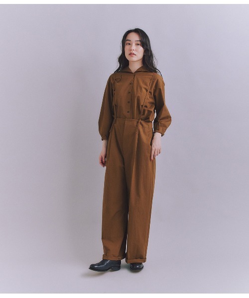 SIPULI(シプリ)の「High Density Twill セーラーピンタックブラウス(シャツ/ブラウス・レディース・キャメル/ダークグレー・2)」の16枚目の写真