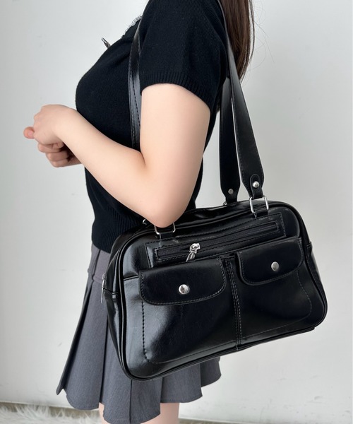 美品　即配送　ボストンバッグ TITTY＆CO. ボストンバッグ アウトポケットボストンバッグ