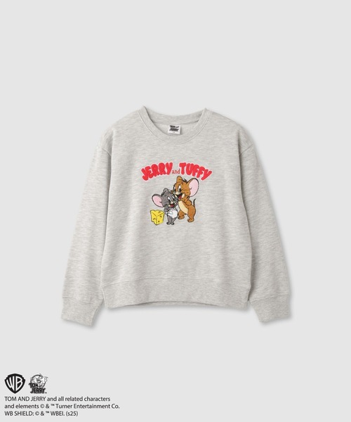 Tom&Jerry(トムアンドジェリー)の「TOM&JERRY サガラ刺繍トレーナー(Tシャツ/カットソー・キッズ・ベージュ/杢グレー・140/130/120)」の2枚目の写真