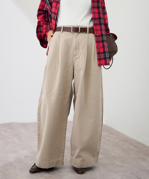 フレームワーク ライトチノ クロップドパンツ ブラウン フレームワーク