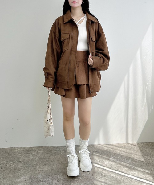 INGNI(イング)の「フェイクスエードビッグブルゾン(セットアップ対応)(ブルゾン・レディース・アイボリー/キャメル/チャコールグレー・M)」の18枚目の写真