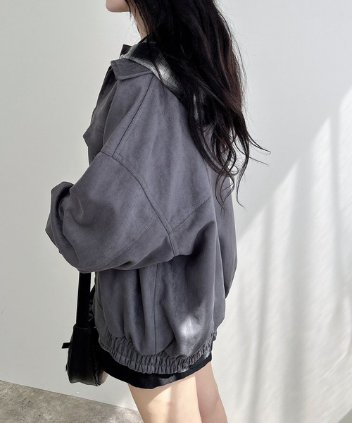 INGNI(イング)の「フェイクスエードビッグブルゾン(セットアップ対応)(ブルゾン・レディース・アイボリー/キャメル/チャコールグレー・M)」の12枚目の写真