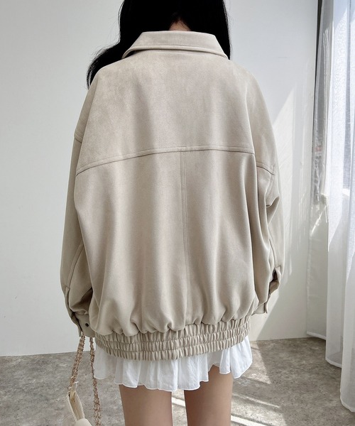 INGNI(イング)の「フェイクスエードビッグブルゾン(セットアップ対応)(ブルゾン・レディース・アイボリー/キャメル/チャコールグレー・M)」の7枚目の写真