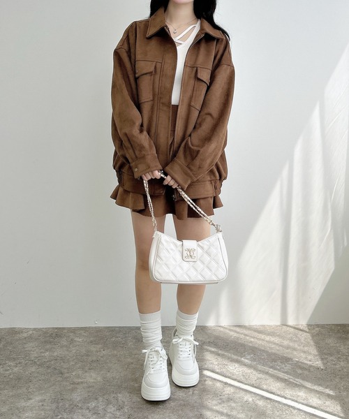 INGNI(イング)の「フェイクスエードビッグブルゾン(セットアップ対応)(ブルゾン・レディース・アイボリー/キャメル/チャコールグレー・M)」の17枚目の写真