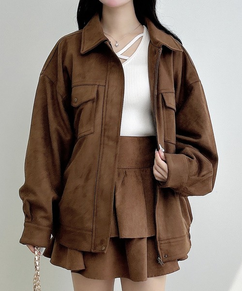 INGNI(イング)の「フェイクスエードビッグブルゾン(セットアップ対応)(ブルゾン・レディース・アイボリー/キャメル/チャコールグレー・M)」の16枚目の写真