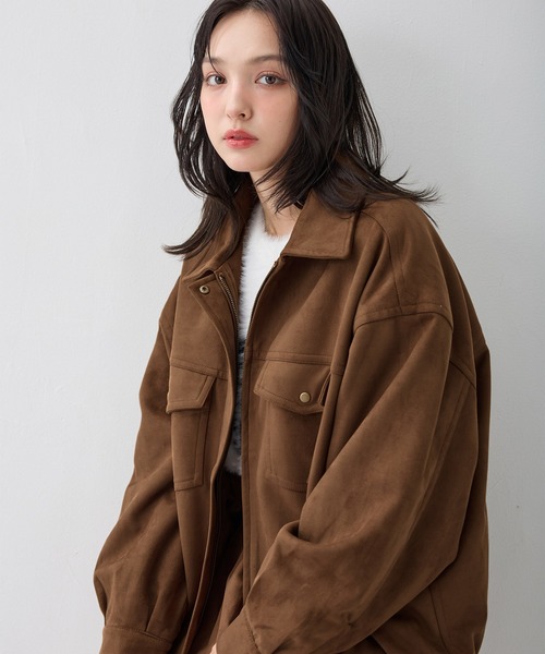 INGNI(イング)の「フェイクスエードビッグブルゾン(セットアップ対応)(ブルゾン・レディース・アイボリー/キャメル/チャコールグレー・M)」の21枚目の写真