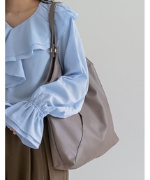 Re:EDIT（リエディ）の「フェイクレザーVカットトートバッグ（ショルダーバッグ）」