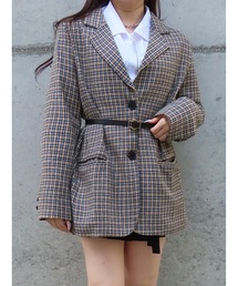 Rye by belgrace（リーバイベルグレイス）の「【再入荷】ウール チェックミドル丈 ジャケット（テーラードジャケット）」