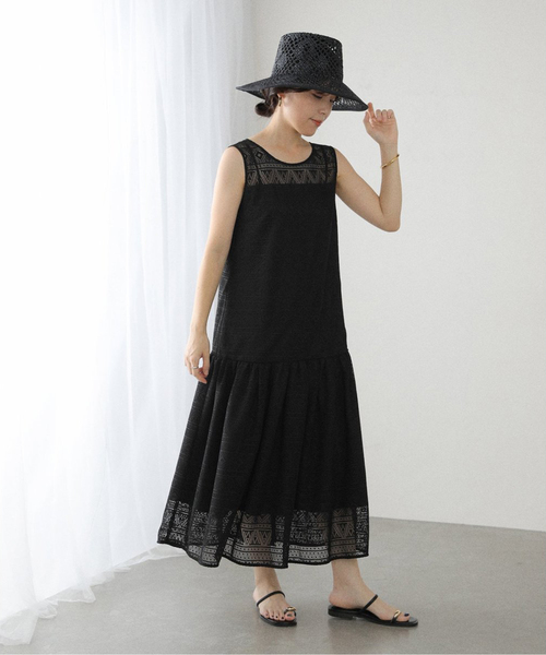 La TOTALITE（ラトータリテ）の「《追加》【洗える】レースティアードワンピース（ワンピース・レディース・ブラック・38/36）」の3枚目の写真