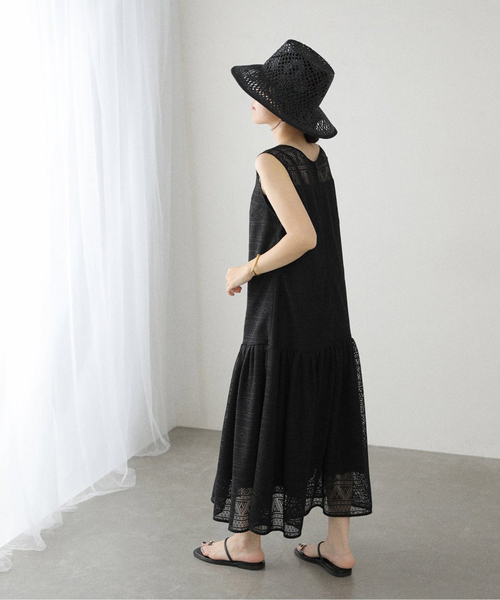 La TOTALITE（ラトータリテ）の「《追加》【洗える】レースティアードワンピース（ワンピース・レディース・ブラック・38/36）」の4枚目の写真