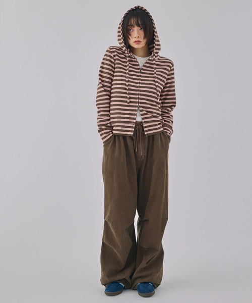 Unblend】ボーダーダブルジップパーカー MONO-MART LADY'S│MONO-MART