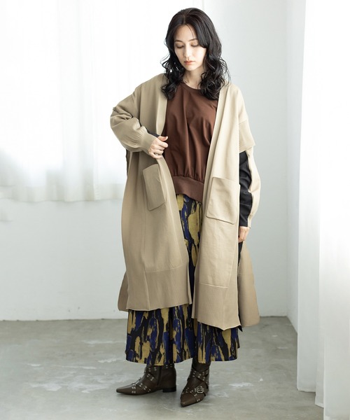 OSMOSIS(オズモーシス)の「ギャザープルオーバー(Tシャツ/カットソー・レディース・ホワイト/ブラウン/ブラック・ONE SIZE)」の8枚目の写真