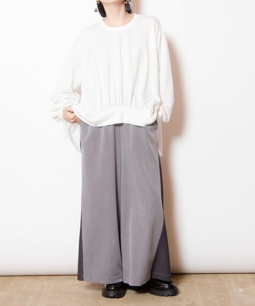 OSMOSIS(オズモーシス)の「ギャザープルオーバー(Tシャツ/カットソー・レディース・ホワイト/ブラウン/ブラック・ONE SIZE)」の17枚目の写真