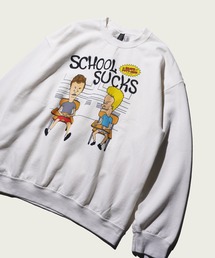 THRIFTY LOOK | THRIFTY LOOK / スリフティールック THRIFTY "MTV BABH" CREW SWEAT ユーズド加工 ビーバス バットヘッド MTV キャラクター クルーネックスウェット(スウェット)