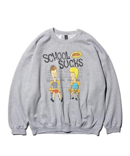 THRIFTY LOOK（スリフティールック）の「THRIFTY LOOK / スリフティールック THRIFTY "MTV BABH" CREW SWEAT ユーズド加工 ビーバス バットヘッド MTV キャラクター クルーネックスウェット（スウェット・メンズ・ホワイト/グレー・LARGE/XX-LARGE/X-LARGE）」の5枚目の写真