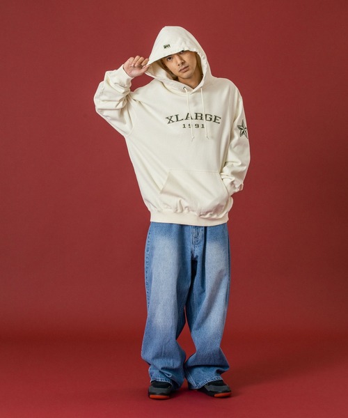 XLARGE（エクストララージ）の「WASHED BAGGY DENIM PANTS（デニムパンツ・メンズ・ブラック/オリーブ/ライトインディゴブルー・30inch/32inch/34inch/36inch）」の9枚目の写真