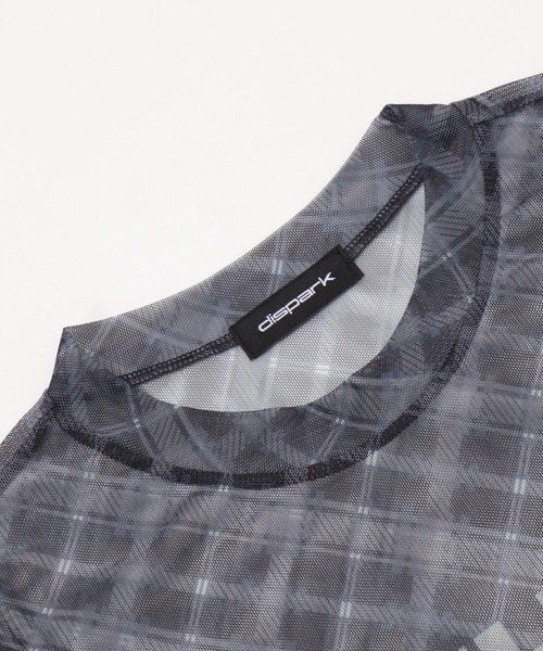 dispark（ディスパーク）の「DISPARK/ナンバーロゴチェックシアートップ（Tシャツ/カットソー・レディース・ブラック/ブラウン・FREE）」の4枚目の写真