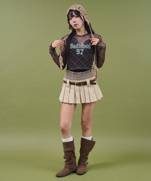 dispark（ディスパーク）の「DISPARK/ナンバーロゴチェックシアートップ（Tシャツ/カットソー・レディース・ブラック/ブラウン・FREE）」の12枚目の写真