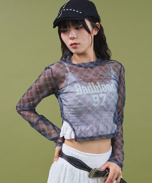 dispark（ディスパーク）の「DISPARK/ナンバーロゴチェックシアートップ（Tシャツ/カットソー・レディース・ブラック/ブラウン・FREE）」の13枚目の写真