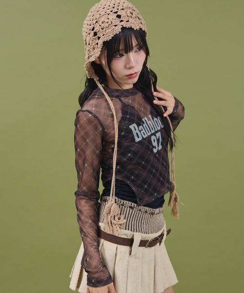 dispark（ディスパーク）の「DISPARK/ナンバーロゴチェックシアートップ（Tシャツ/カットソー・レディース・ブラック/ブラウン・FREE）」の18枚目の写真