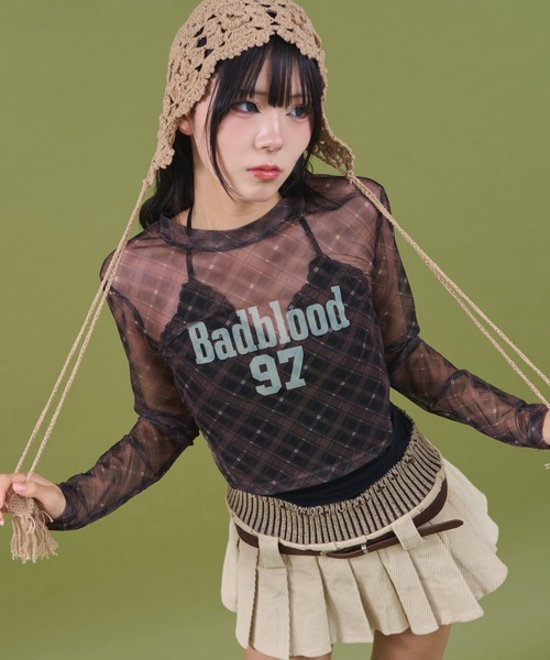dispark（ディスパーク）の「DISPARK/ナンバーロゴチェックシアートップ（Tシャツ/カットソー・レディース・ブラック/ブラウン・FREE）」の15枚目の写真