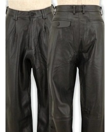 EVOLUTION（エボリューション）の「本物の牛革　レザードレススラックスパンツ（スラックス）」