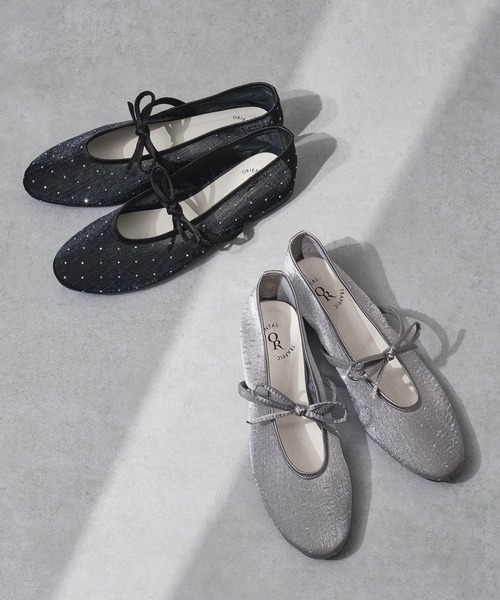 2025秋冬新作 メリージェーン ラインストーン× リボン シアー パンプス