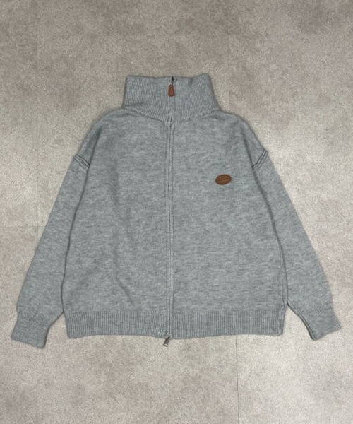 Teem Store(チームストア)の「ダブルジップワンポイントニットブルゾン スタンドネック(ニット/セーター・レディース・アイボリー/ワイン/ブラック/グレー・F)」の20枚目の写真