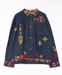 【チャイハネ】カチ刺繍MEN'Sデニムシャツ