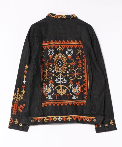 チャイハネ(チャイハネ)の「【チャイハネ】カチ刺繍MEN'Sデニムシャツ(シャツ/ブラウス・メンズ・ブラック/ブルー・FREE)」の3枚目の写真
