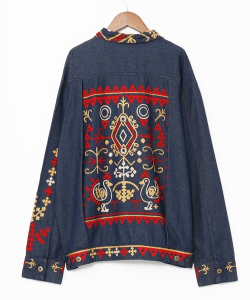 チャイハネ(チャイハネ)の「【チャイハネ】カチ刺繍MEN'Sデニムシャツ(シャツ/ブラウス・メンズ・ブラック/ブルー・FREE)」の7枚目の写真