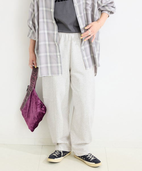 B.C STOCK(ベーセーストック)の「ウォッシャブル / 裏毛カーブパンツ(その他パンツ・レディース・チャコールグレー/ブラウン・FREE)」の1枚目の写真