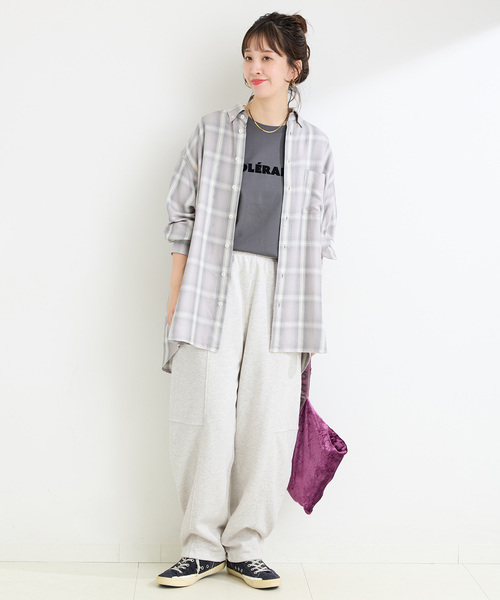 B.C STOCK(ベーセーストック)の「ウォッシャブル / 裏毛カーブパンツ(その他パンツ・レディース・チャコールグレー/ブラウン・FREE)」の3枚目の写真