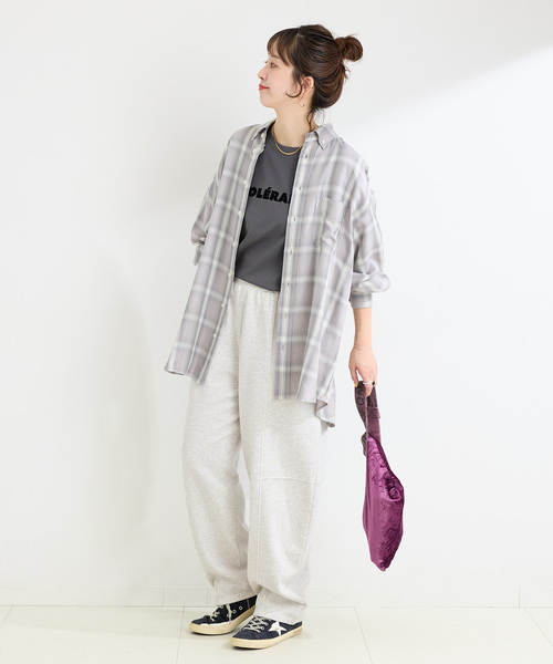 B.C STOCK(ベーセーストック)の「ウォッシャブル / 裏毛カーブパンツ(その他パンツ・レディース・チャコールグレー/ブラウン・FREE)」の4枚目の写真