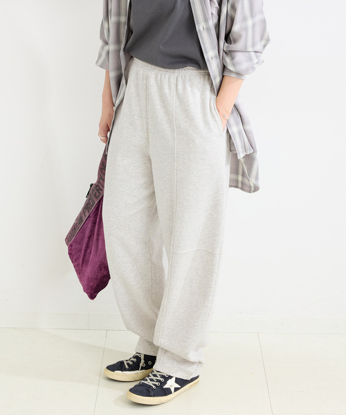 B.C STOCK(ベーセーストック)の「ウォッシャブル / 裏毛カーブパンツ(その他パンツ・レディース・チャコールグレー/ブラウン・FREE)」の8枚目の写真