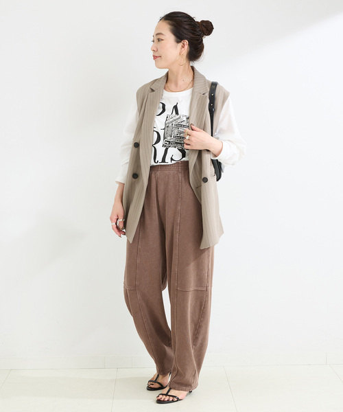 B.C STOCK(ベーセーストック)の「ウォッシャブル / 裏毛カーブパンツ(その他パンツ・レディース・チャコールグレー/ブラウン・FREE)」の12枚目の写真